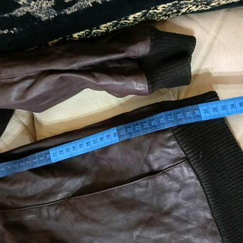 Women's leather jacket used, brown, size M