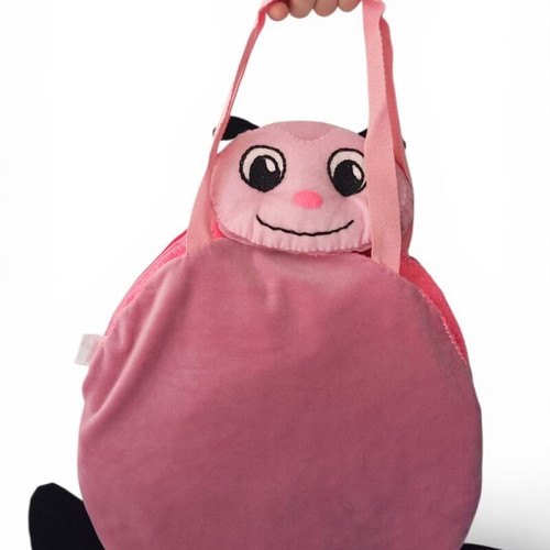 Handmade ladybug kids bag new, velvet and poplin