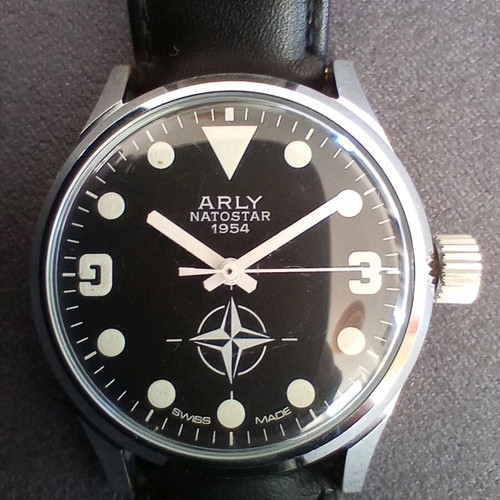 Arly Natostar 1954 new Swiss collectible wristwatch