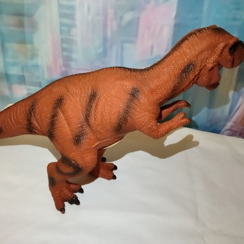T-Rex brown rubber dinosaur toy, 40 cm
