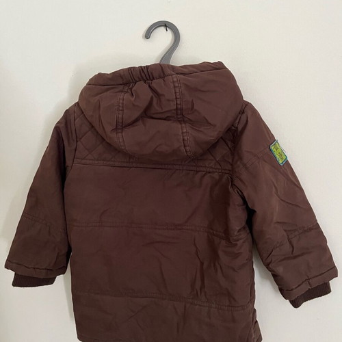 Brown jacket with fur and hood for boy 1-1/2 y 86cm used
