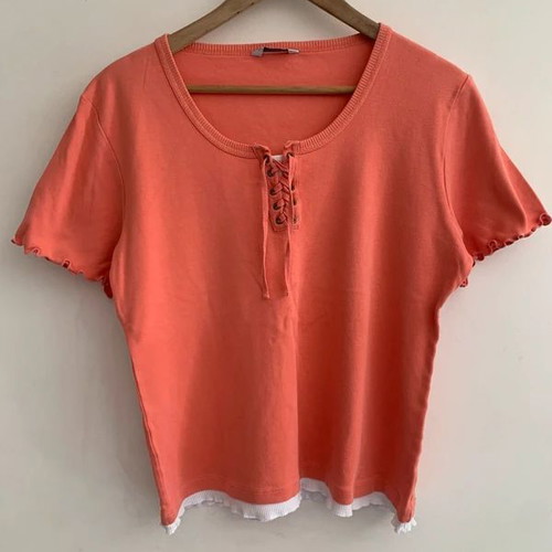Harmony XL sleepwear top used, white and orange