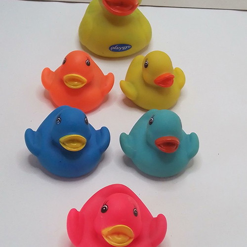 Playgro floating latex baby toys used, pack of 6