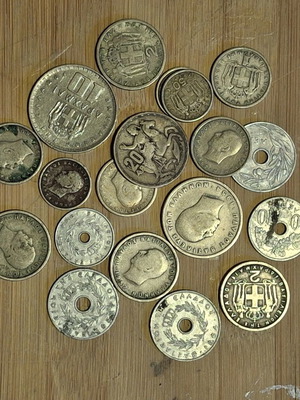 Coins from 1st, 2nd, 3rd series of King Pavlos used