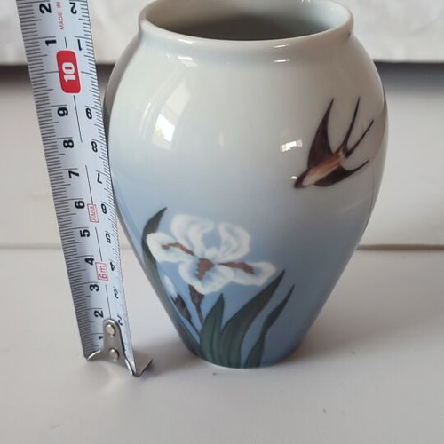 Royal Copenhagen porcelain set with swallow vase & collectible Cocker Spaniel plate