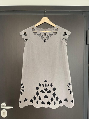 Pringle of Scotland women's dress like new, A-line, gray and black