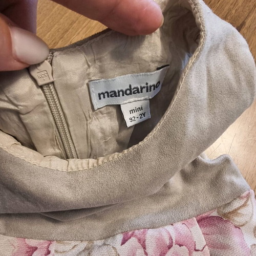 Mandarino dress like new, beige and pink, 98 cm