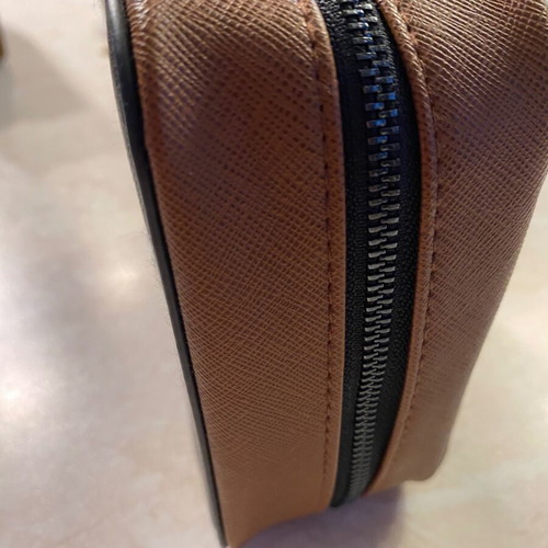 Lanvin square toiletry bag black and brown new with travel cosmetics