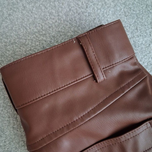 Zara leather-look pants brown like new, size S