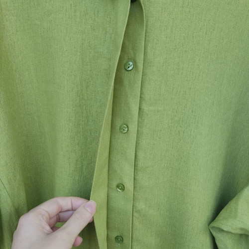 Zara linen green oversized boxy shirt like new Medium