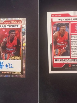Wenyen Gabriel 2025 Euroleague Panini Contenders Veteran Ticket Cracked Ice Auto /10 like new