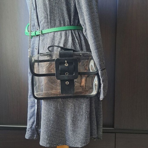 Zara crossbody bag like new with leather and rubber transparency