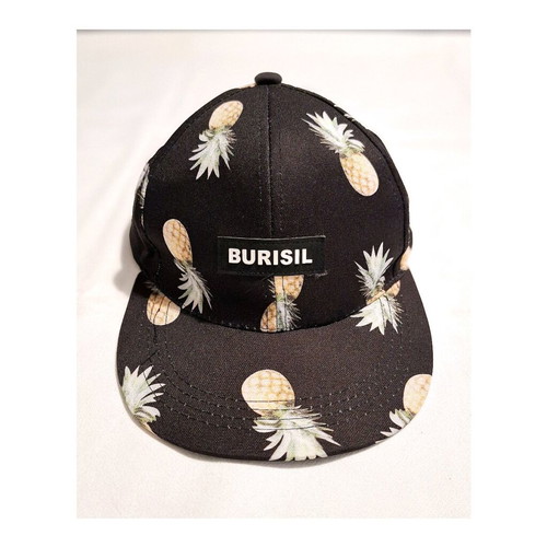 Burisil Jockey hat new, adjustable, black with pineapple design
