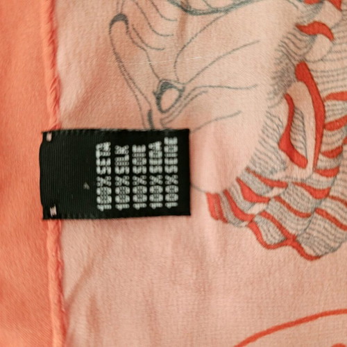 Silk Scarf like new, pink and orange, 2m x 66cm, Acropolis Museum boutique