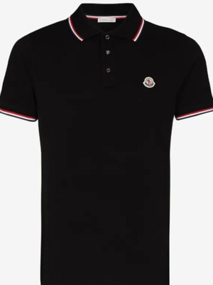 Moncler μπλουζάκι πόλο, μαύρο, μέγεθος M