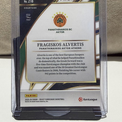 2025-26 Euroleague Select Fragiskos Alvertis Dragon Scale Prizm card new
