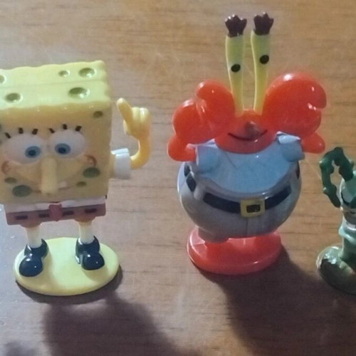 SpongeBob collectible figures used, set of 3, over 20 years old