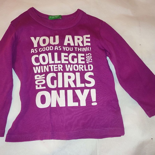 Benetton girls' long sleeve tops like new, pack of two, 18 months