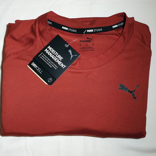 Puma men's sports shirt brick red new, size M