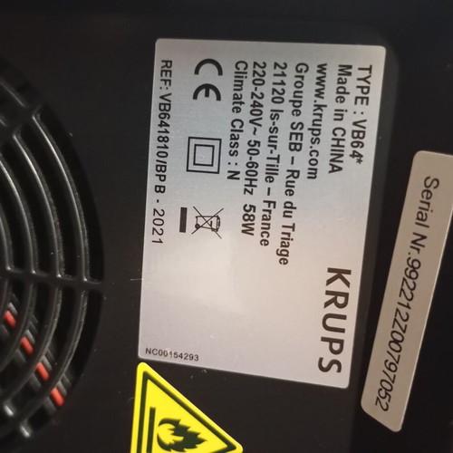 Krups Bera Cooling Machine like new, good working condition