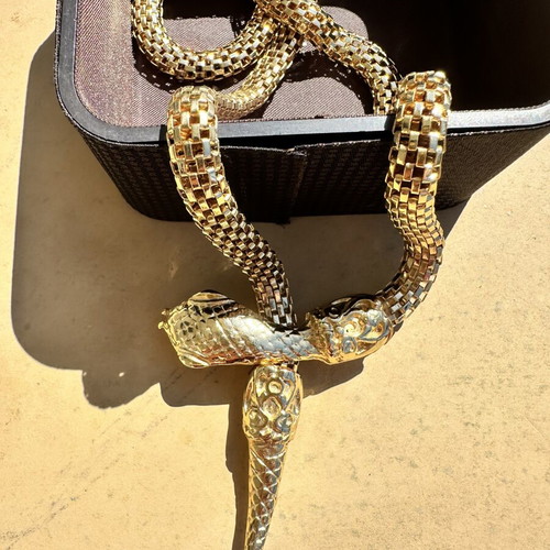 Gold metal necklace Roberto Gavalli design like new