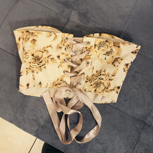 Corset with flowers like new, beige, size XS