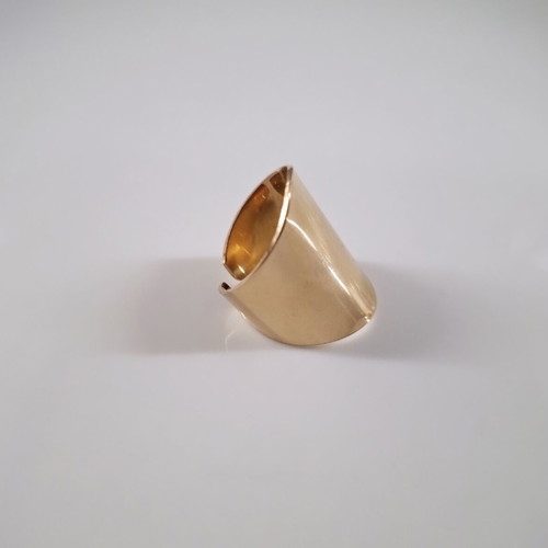 Adjustable steel ring, rose gold tone