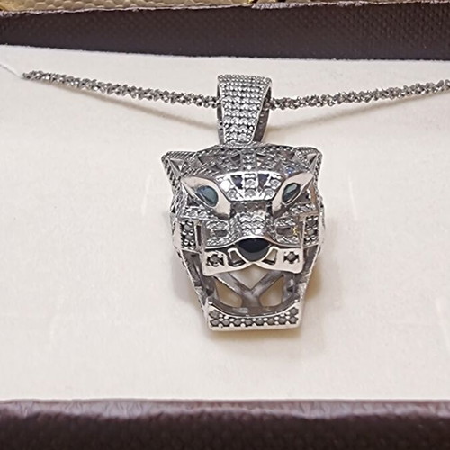 Panther pendant necklace silver 925 with zircon stones