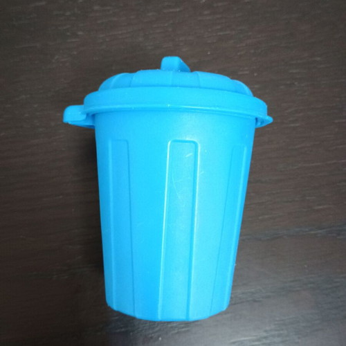 Small blue bin for kids' desk used