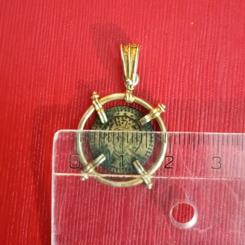 Silver pendant amulet 925 used, gold plated