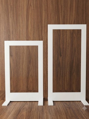 White wooden decorative display frames set of two, small with LED light, like new