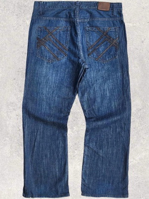 Vintage Flypaper dark denim hip hop baggy jeans used, size 34''x30''