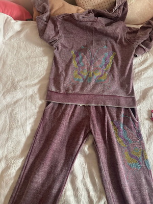 Girls' tracksuit set used, size large 14, purple