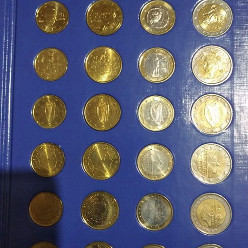 Euro Coins series in case in excellent condition