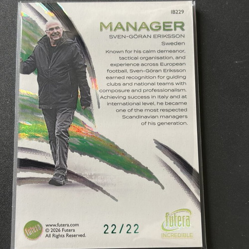 Scen Gorman Eriksson 22/22 Futera Incredible card