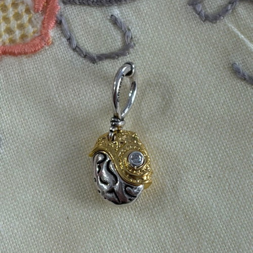 Pandora Te Fiti heart charm pendant, gold and silver