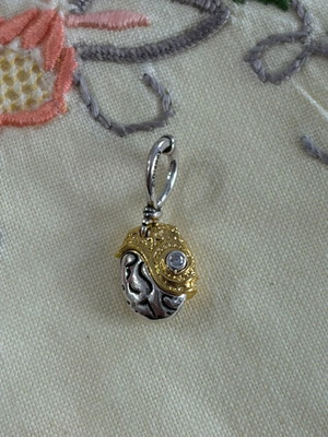 Pandora Te Fiti heart charm pendant, gold and silver