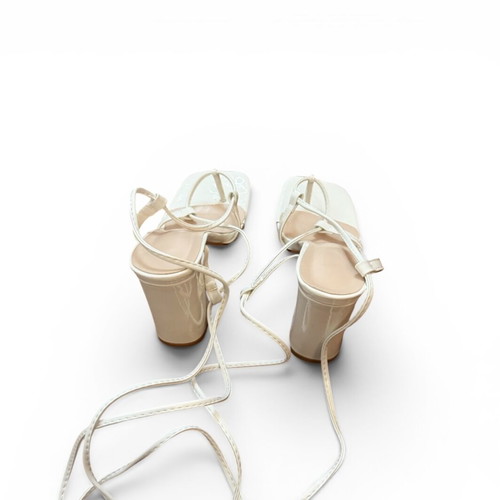 Shein White Sandals with Heel and Lace-Up Size 38 New