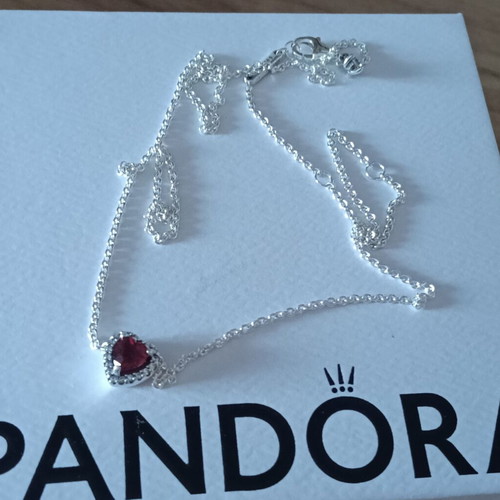 Pandora necklace silver 925 with heart zircon motif
