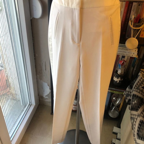 Zara off-white formal pants like new with satin details