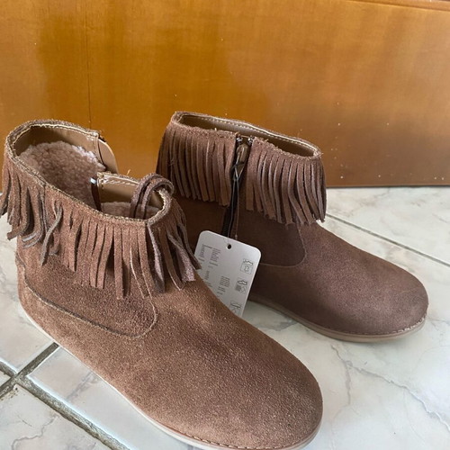 Suede ankle boots Sfera new, brown, size 35