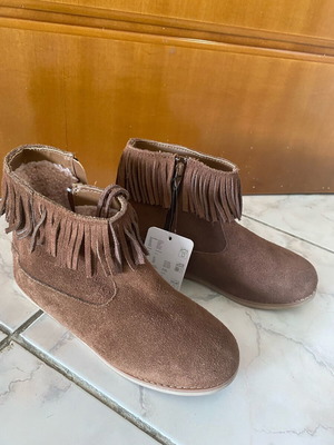 Suede ankle boots Sfera new, brown, size 35