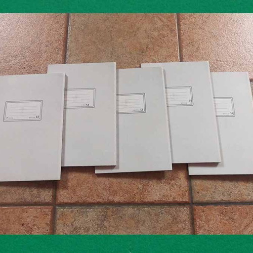 Practical quadrille notebooks like new, pack of 5, 25x35 cm, 50 sheets