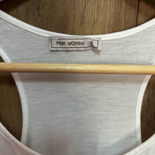 Pink Woman blouse white No Small used asymmetrical