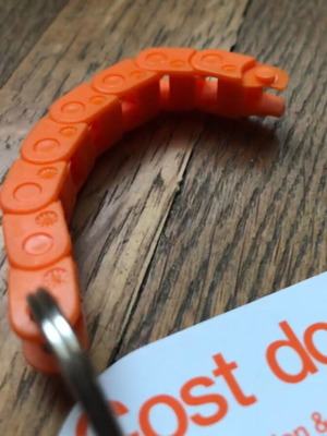 Collectible bicycle chain keychain new, orange, retro