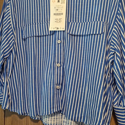 Zara linen shirt small, new, 80% viscose 20% linen, 3/4 sleeves
