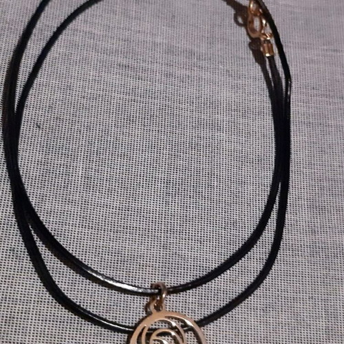 Madonna necklace handmade gold with genuine leather strap new