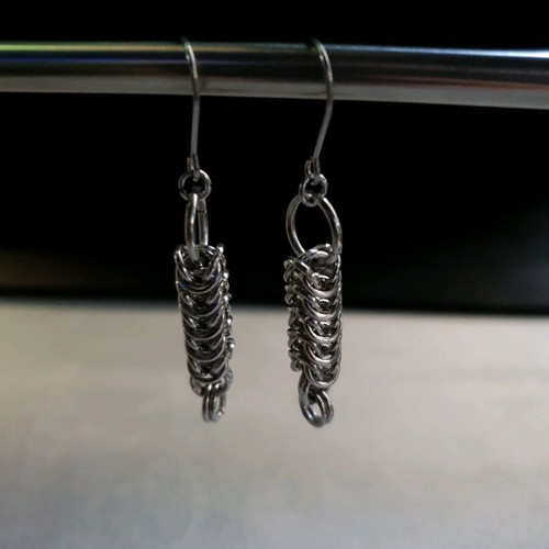 Stainless Steel Chainmail Earrings like new, handmade