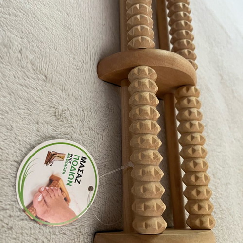 Wooden foot massager with double rollers Jumbo new