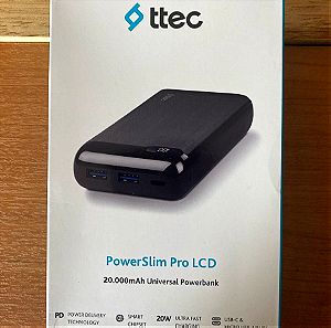 TTEC PowerSlim LCD 20000mAh 10.5W με 2 Θύρες USB-A Μαύρο ΚΑΙΝΟΥΡΙΟ